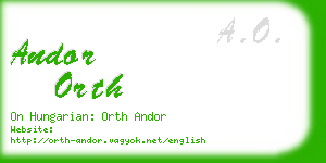 andor orth business card